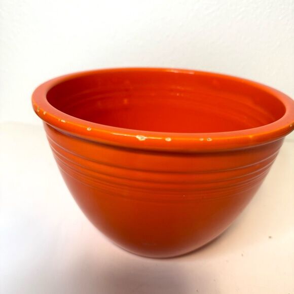 Vintage Fiesta Radioactive Red Mixing Bowl #4 CHIPS - Picture 2 of 9